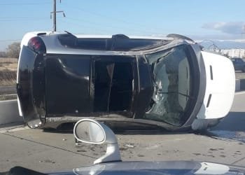 ავტომობილი ამოტრიალდა – ავარია ქუთაისში  (+ფოტო)