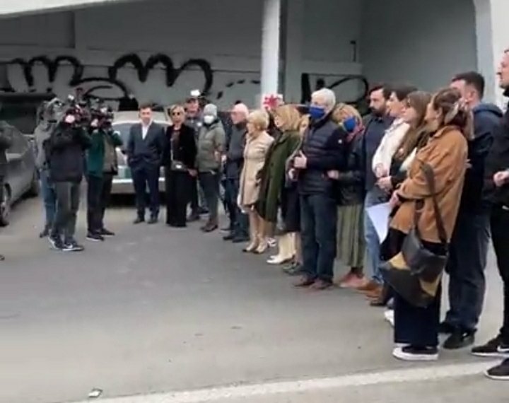 პრეზიდენტის ბიბლიოთეკასთან გამაფრთხილებელი აქცია გაიმართა