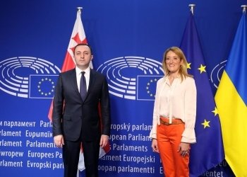 ირაკლი ღარიბაშვილი ბრიუსელში ევროპარლამენტის პრეზიდენტს რობერტა მეცოლას შეხვდა