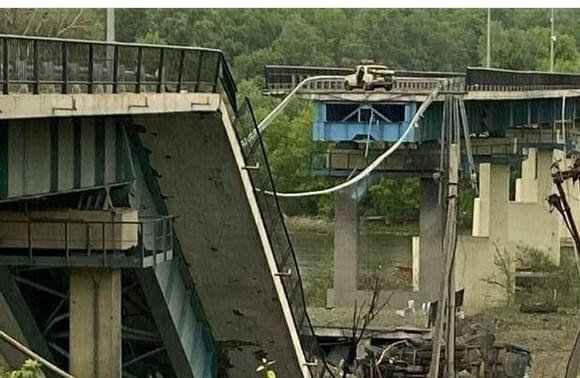 2016 წელს აღადგენილი ხიდი რუსებმა ისევ გაანადგურეს