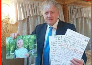 ,,გიგზავნით უკრაინის დროშას, რომელიც მე დავხატე”-6 წლის ილიას წერილი ბორის ჯონსონი