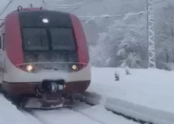 სამგზავრო მატარებლები სხვადასხვა ლოკაციაზე არაიან გაჩერებული