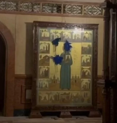 სამების ტაძარში, სტალინის გამოსახულებიან ხატზე საღებავის შესხმის ფაქტზე შსს-მ გამოძიება დაიწყო