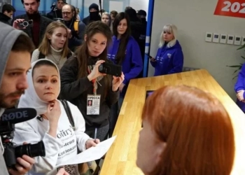 პუტინის საარჩევნო შტაბბინაში მობილიზებულთა ცოლები მივიდნენ და ქმრების სახლში დაბრუნება მოითხოვეს