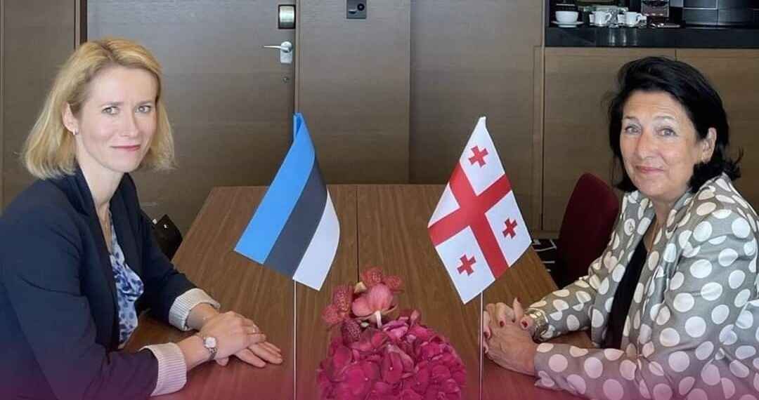 ესტონეთის პრემიერი სალომე ზურაბიშვილს შეხვდა
