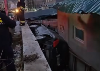 ბორჯომში მანქანა გზიდან გადავარდა