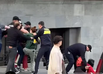 პარლამენტთან, 9 აპრილის ქუჩაზე მიმდინარე აქციაზე ორი ადამიანი დააკავეს