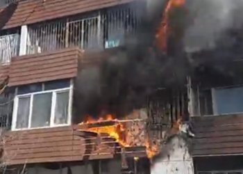 რუსთავში, საცხოვრებელ კორპუსში ხანძარი განჩდა