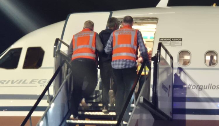 The Garda National Immigration Bureau carried out an operation removing 52 individuals from the State by chartered flight to Georgia on November 3, 2025. Picture: An Garda Síochána/X